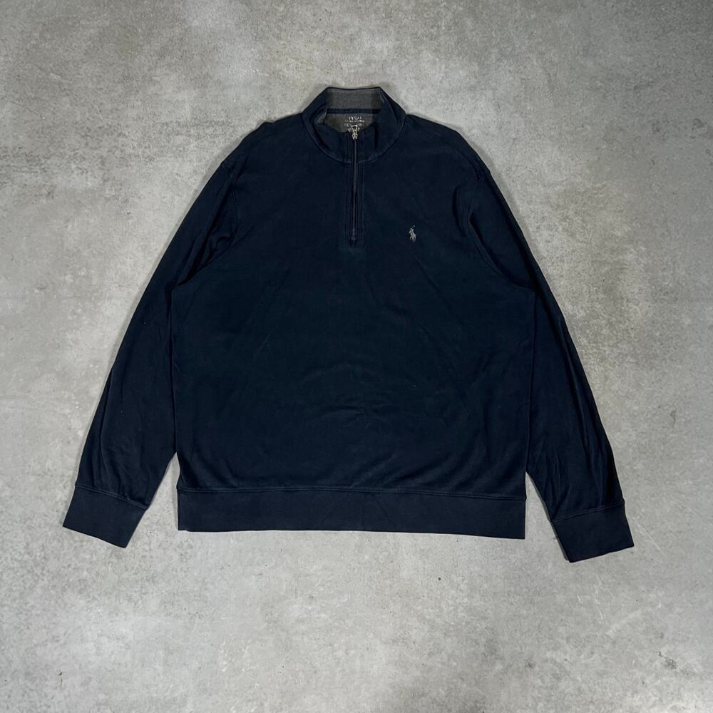Polo Ralph Lauren Navy Long Sleeve Quarter Zip Men's XL Pullover 1/4 Zip